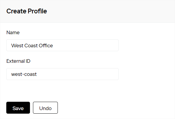 Profile Name and External ID fields